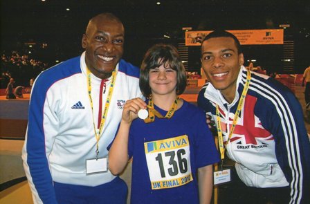 Rebekah Tiler with National medal at UK Sportshall Championships in Birmingham